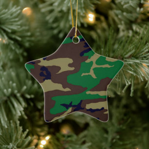 En Céramique Bois Camouflage Porcelaine Étoile Ornement