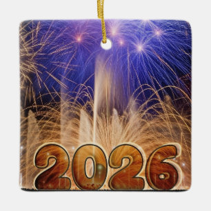 En Céramique Bonne année 2026 Ornement