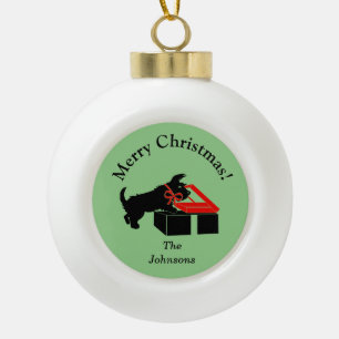 En Céramique Boule de Noël personnalisée Chien Scottie