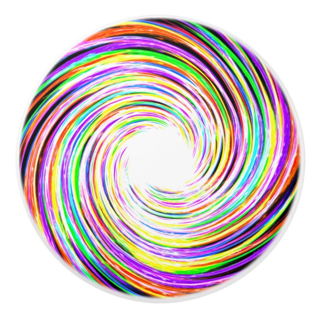 En Céramique Bouton de porte à éclair multicolore (Devant)