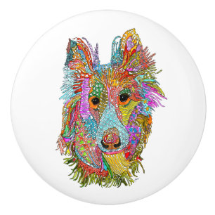 En Céramique Bouton de porte de plateau mignon et coloré