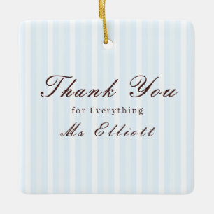 En Céramique Cadeau Personnalisé Merci Professeur Ornement Bleu