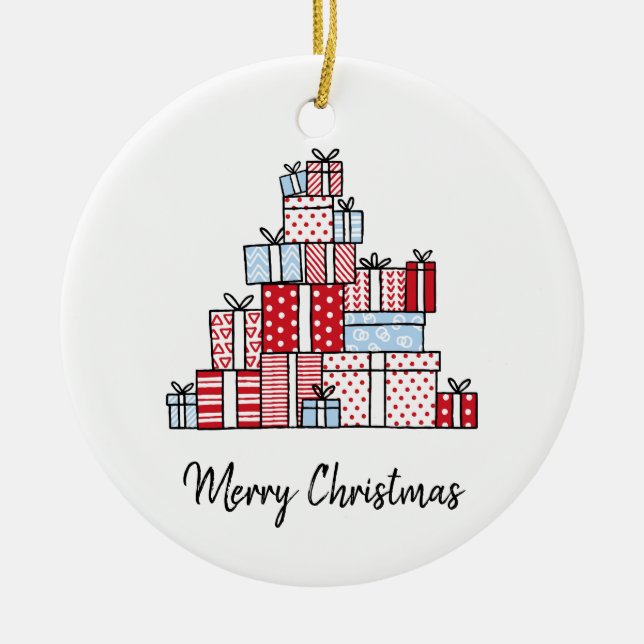 En Céramique Cadeaux de Noël Ornement du cercle de Noël (Devant)