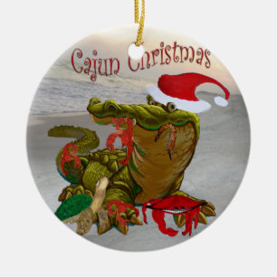 En Céramique Cajun Noël bayou ornement