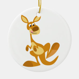 En Céramique Caricature de battement mignon Kangaroo Ornement