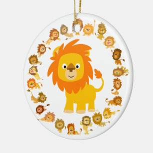 En Céramique Caricature mignonne Lion Mandala Ornement