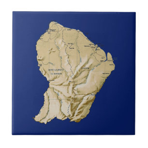 En Céramique Carreau de carte de Guyane