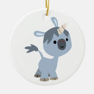 En Céramique Cartoon Bébé sympa Unicorn Ornement