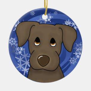 En Céramique Cartoon Holiday Chocolate Lab Ornement