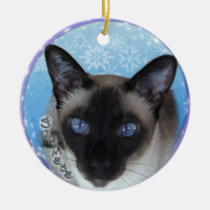 En Céramique CAT SIAMOIS - Ornement SAISISSANT de Noël de YEUX