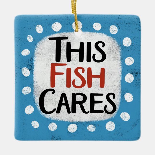 En Céramique Cet Ornement De Soins De Poisson (Devant)
