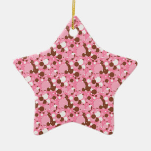 En Céramique Chiffres napolitains 02 ORNEMENT rose ÉTOILE