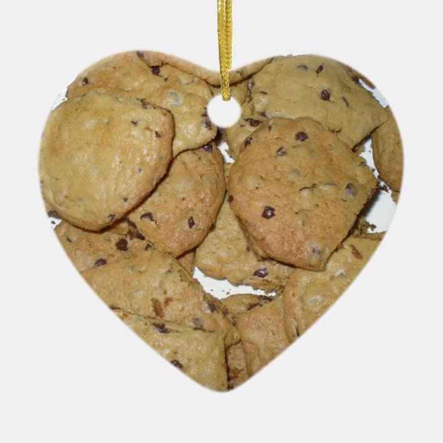 En Céramique Chocolat Chip avoine Cookies Ornement (Devant)