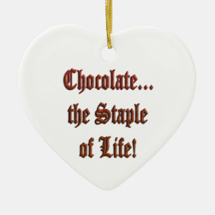 En Céramique Chocolat the Staple of Life Br. Ornement cardiaque