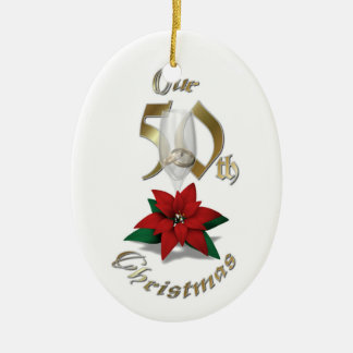 En Céramique Cinquantième ornement marié de Noël