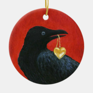 En Céramique Corneille et ornement de pendentif