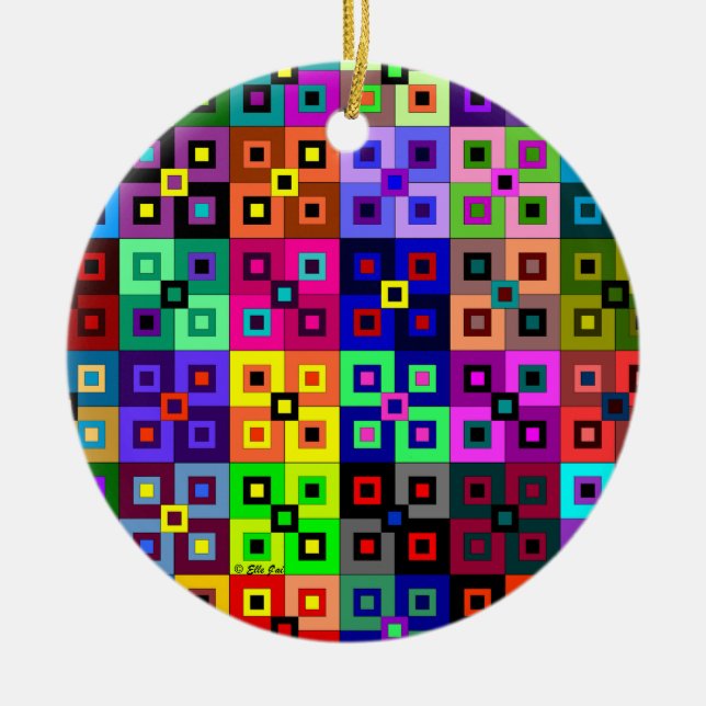En Céramique Crazy Quilt Ornement (Devant)