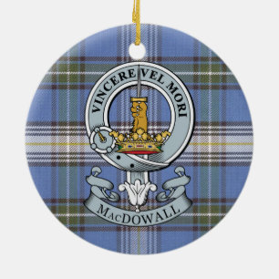 En Céramique Crête de MacDowall + Ornement de cercle de tartan