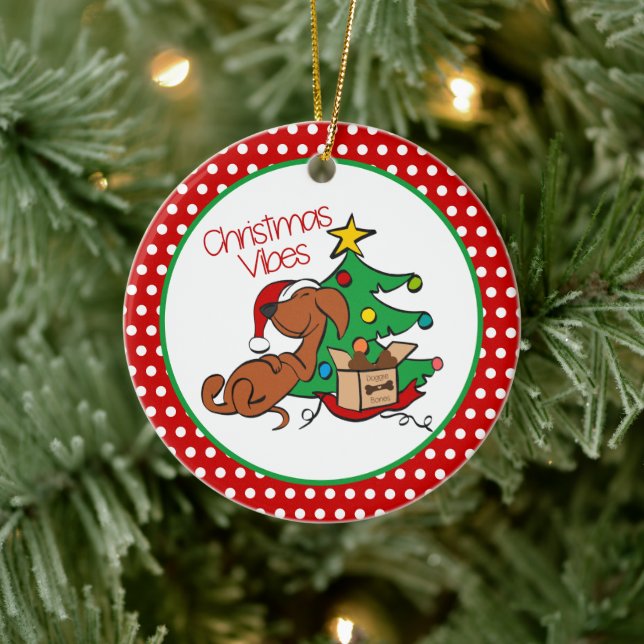 En Céramique Décoration de chien teckel pour Noël (Arbre)