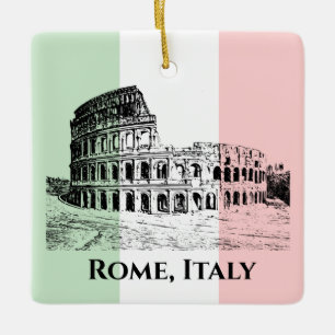 En Céramique Drapeau italien Couleurs Colisée Design Ornement