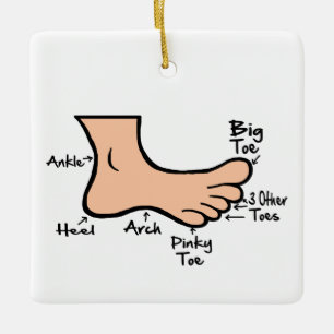 En Céramique Drôle Podiatrie Jour Pied Diagramme Ornement