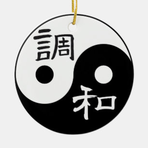 En Céramique Équilibre et harmonie Yin & Yang ornement