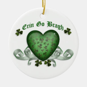 En Céramique Erin go bragh ornement de coeur irlandais