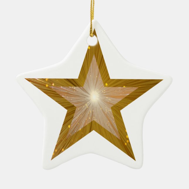 En Céramique Gold Star ornement étoile forme blanche (Devant)