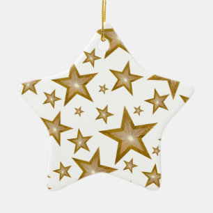 En Céramique Gold Stars étoile ornement étoile blanc