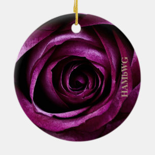 En Céramique HAMbyWG Carré ornement - Rose de framboise peint