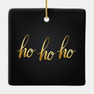 En Céramique Ho Ho Ho Ornement noir et or