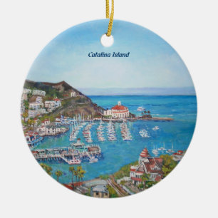 En Céramique Île de Catalina - ornement ovale