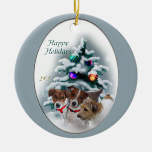 En Céramique Jack Russell Terrier Cadeaux de Noël Ornement