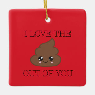 En Céramique J'aime la dunette hors de vous ornement d'Emoji