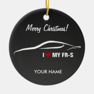 En Céramique J'aime mon ornement de Chritsmas personnalisé par