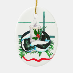 En Céramique Jote Alaska Faune Noël Ovale Arbre Ornement