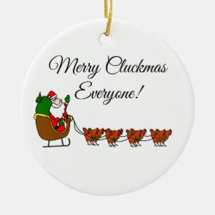 En Céramique Joyeux Cluckmas chacun ! Ornement