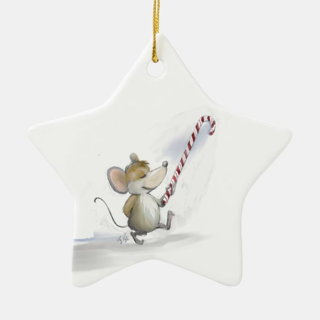 En Céramique Joyeux Mouse Moe Star Ornement (Devant)