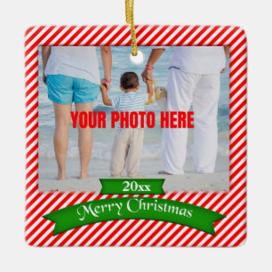 En Céramique Joyeux Noël personnalisé Ornement d'arbre photo