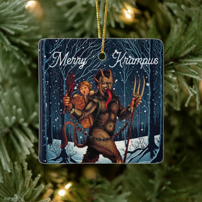 En Céramique Joyeux ornement Krampus (Arbre)