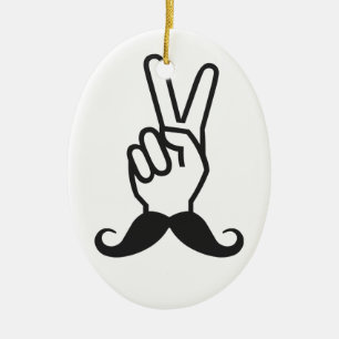 En Céramique La Moustache gagnante couleur ornement personnalis
