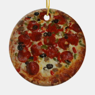 En Céramique La pizza faite maison une a dégrossi ornement