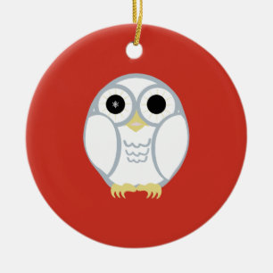En Céramique le premier ornement de hibou de neige