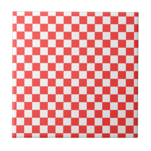 En Céramique Le rouge et le blanc vérifient le carreau de