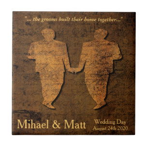 En Céramique Legendaire Love Gay Mariage Carreau cadeau pour le