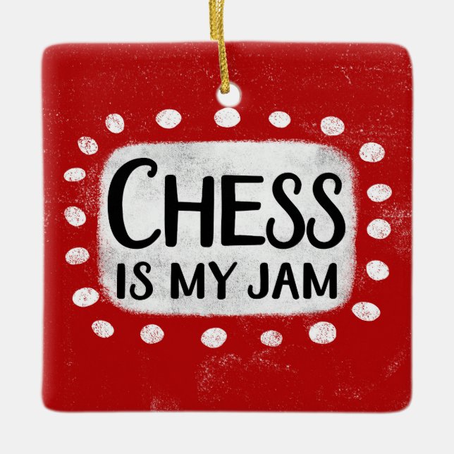 En Céramique Les Échecs, C'Est Mon Ornement De Jam (Devant)