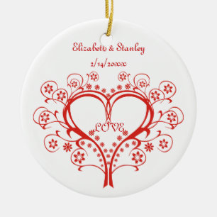 En Céramique Love Swirl Coeur Saint Valentin ornement personnal