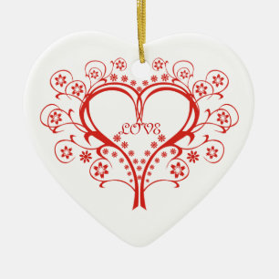 En Céramique Love Swirl Coeur Saint Valentin ornement personnal
