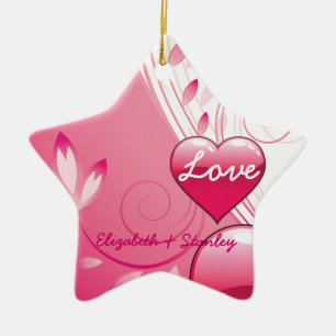 En Céramique Love Valentine's Day coeurs tournois ornement pers