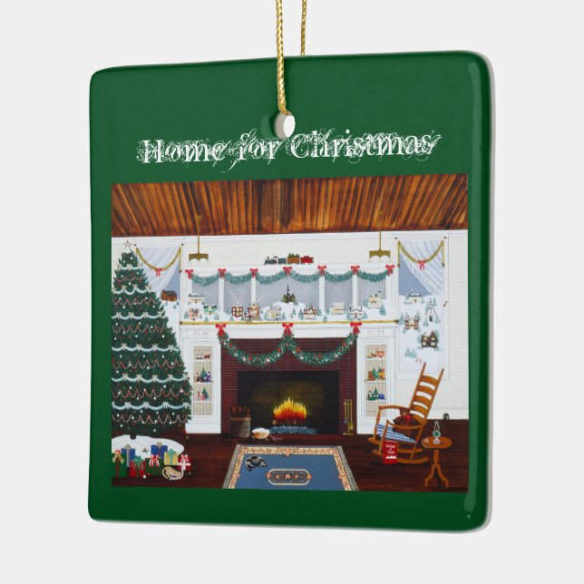 En Céramique "Maison pour Noël" Ornement (Gauche)